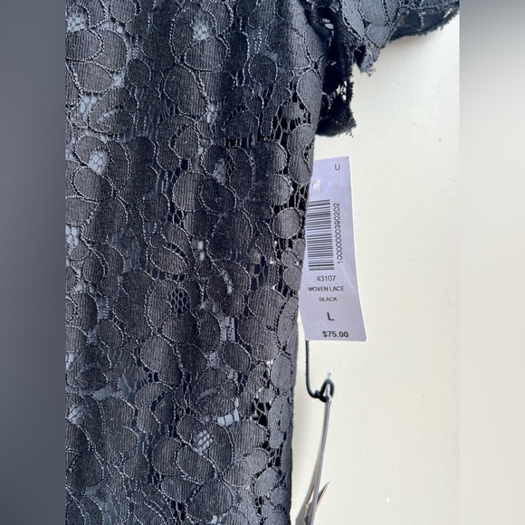 NEW Aritzia Talula Womens Black Lace Dress Mini Holiday Party Cocktail Size L - Picture 10 of 11
